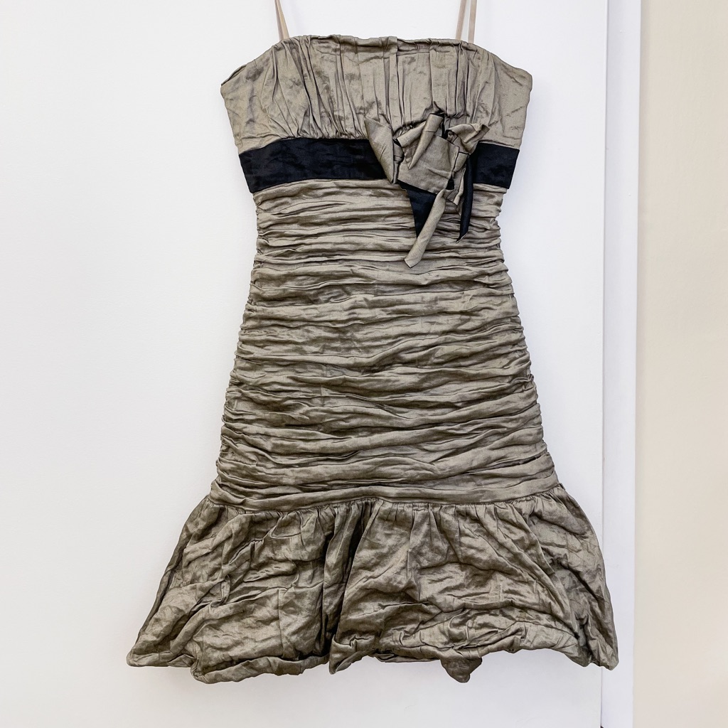 Bcbgmaxazria Strapless Metallic Mini Dress